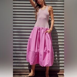 Free People Drops Of Venus Midi Dress Pink Xs